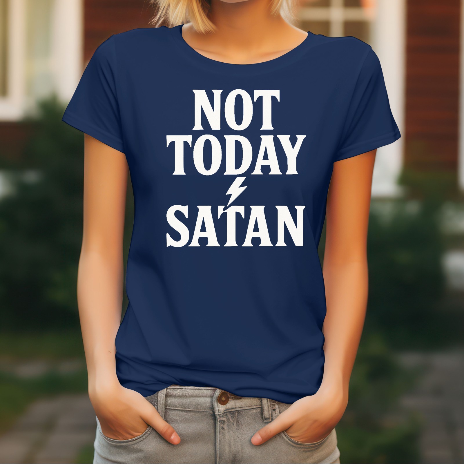 Jesus Men's T-Shirt Christ God Various Sizes Colours Ladies Not Today Satan gallery