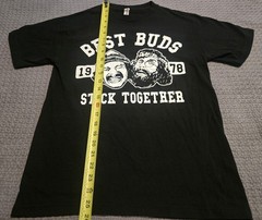 CHEECH & CHONG BEST BUDS STICK TOGETHER TEE SHIRT BLACK SMALL 1978 T SHIRT