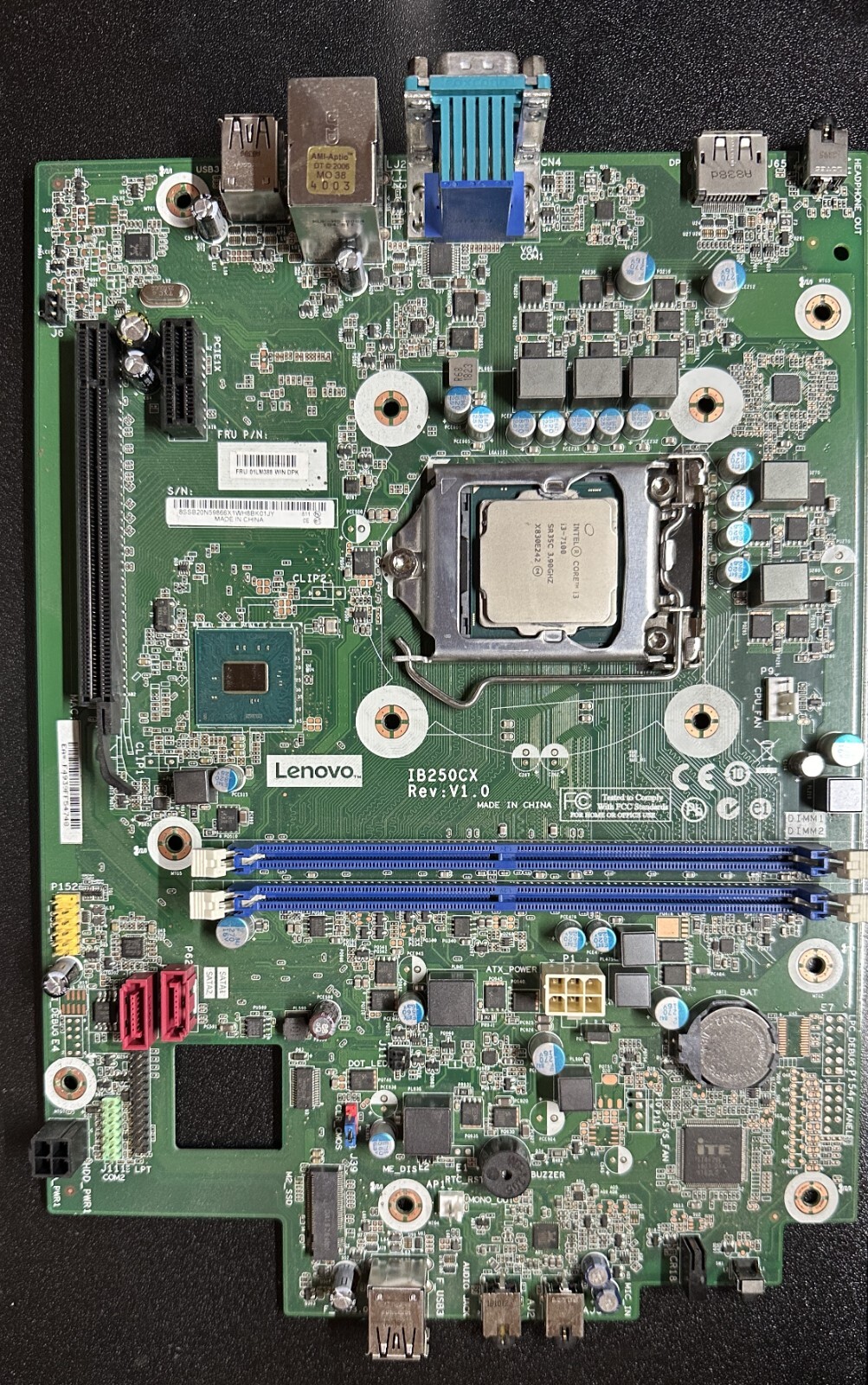 01LM388 Lenovo ThinkCentre M710E SFF Motherboard with i3 CPU and 8GB RAM GENUINE