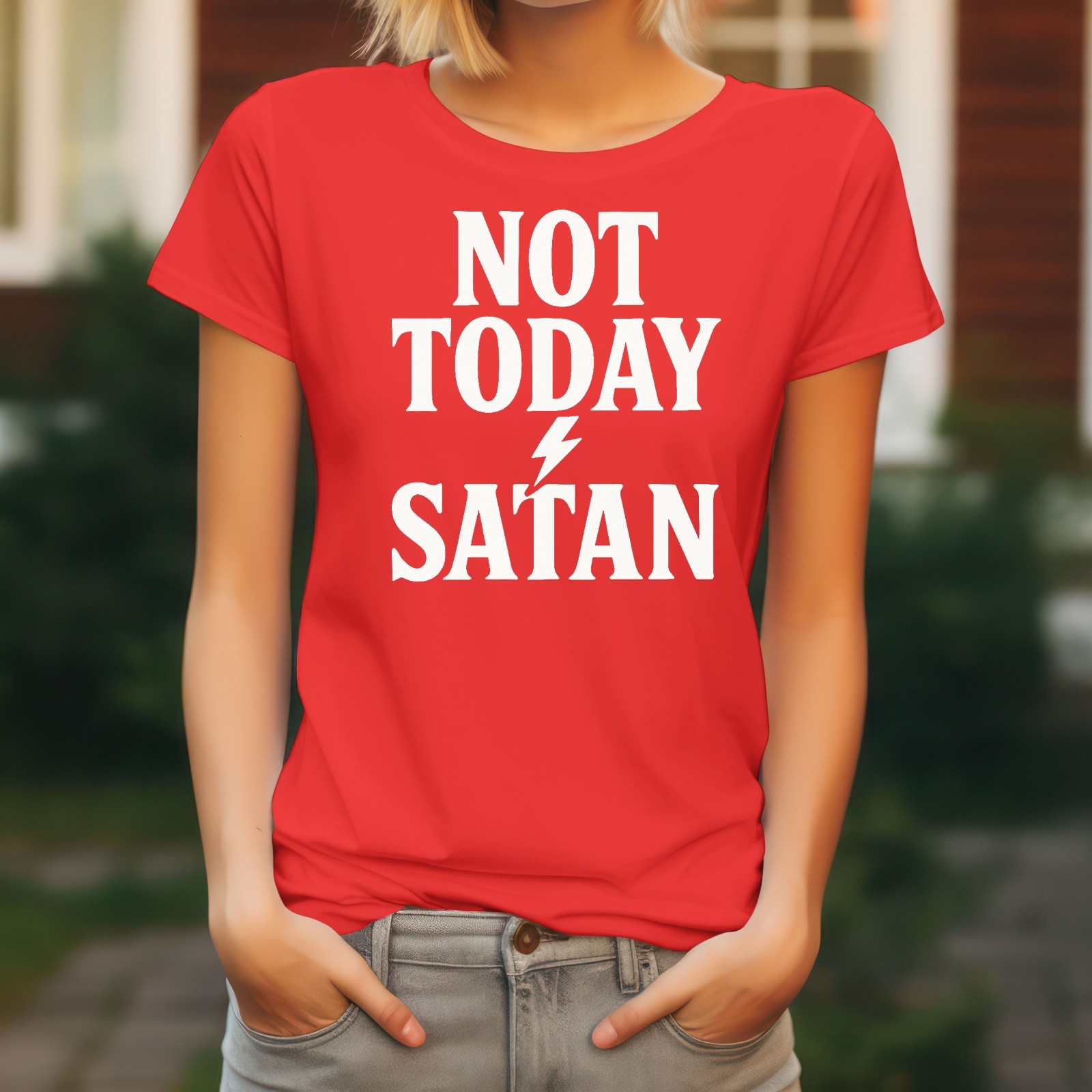 Jesus Men's T-Shirt Christ God Various Sizes Colours Ladies Not Today Satan gallery