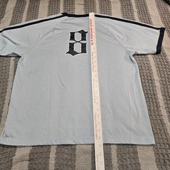 Old Navy Men’s M Light Blue/Navy V-Neck Ringer T-Shirt 8 Graphic Gothic font