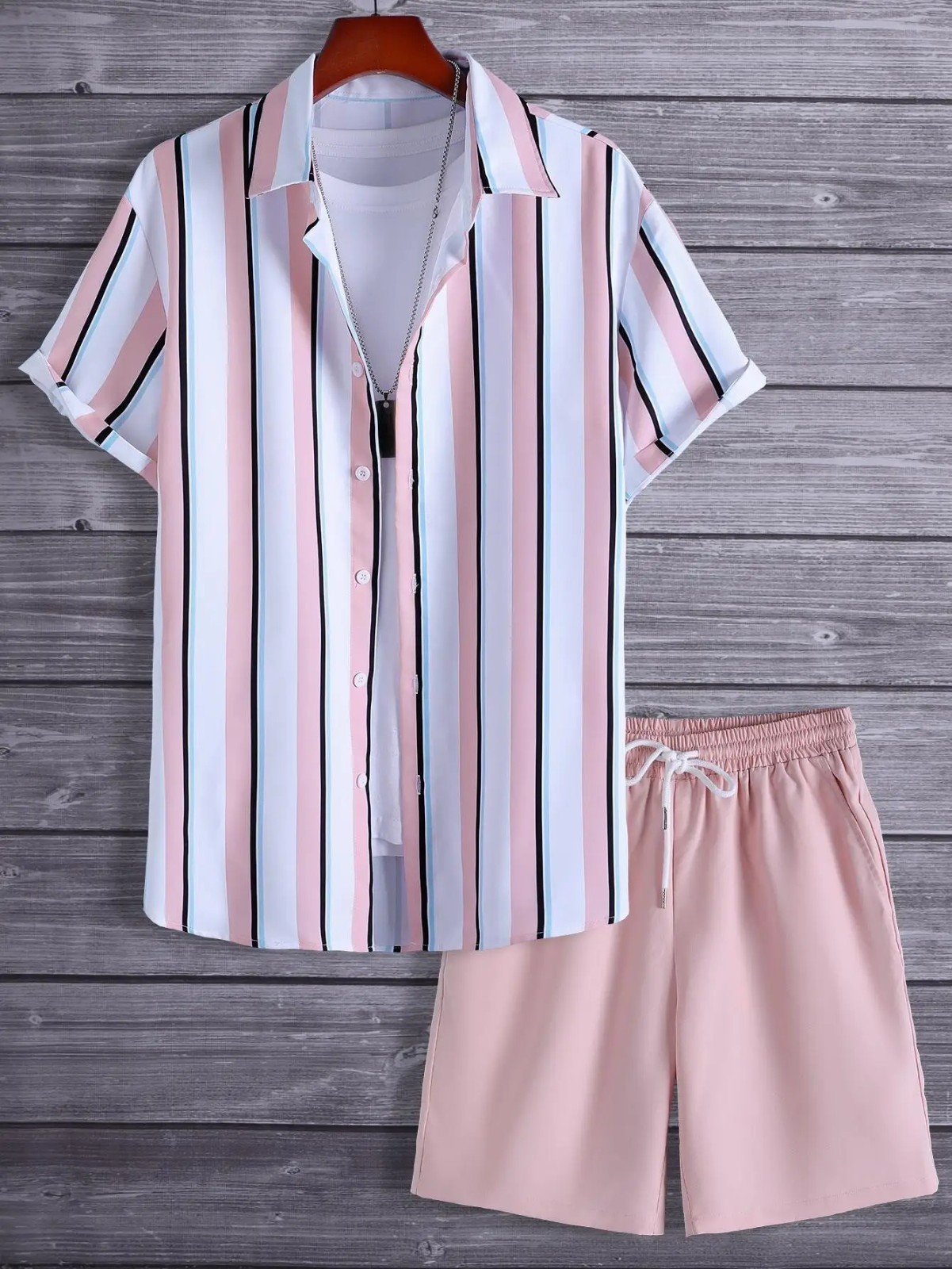 Men Summer Outfit 2-Piece Set Short Sleeve T-Shirt and Shorts Sweatsuit Set gallery
