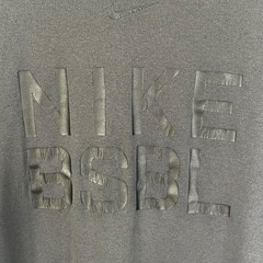 Nike Baseball Tshirt Mens Large Black Gray 3/4 Sleeves Activewear Casual