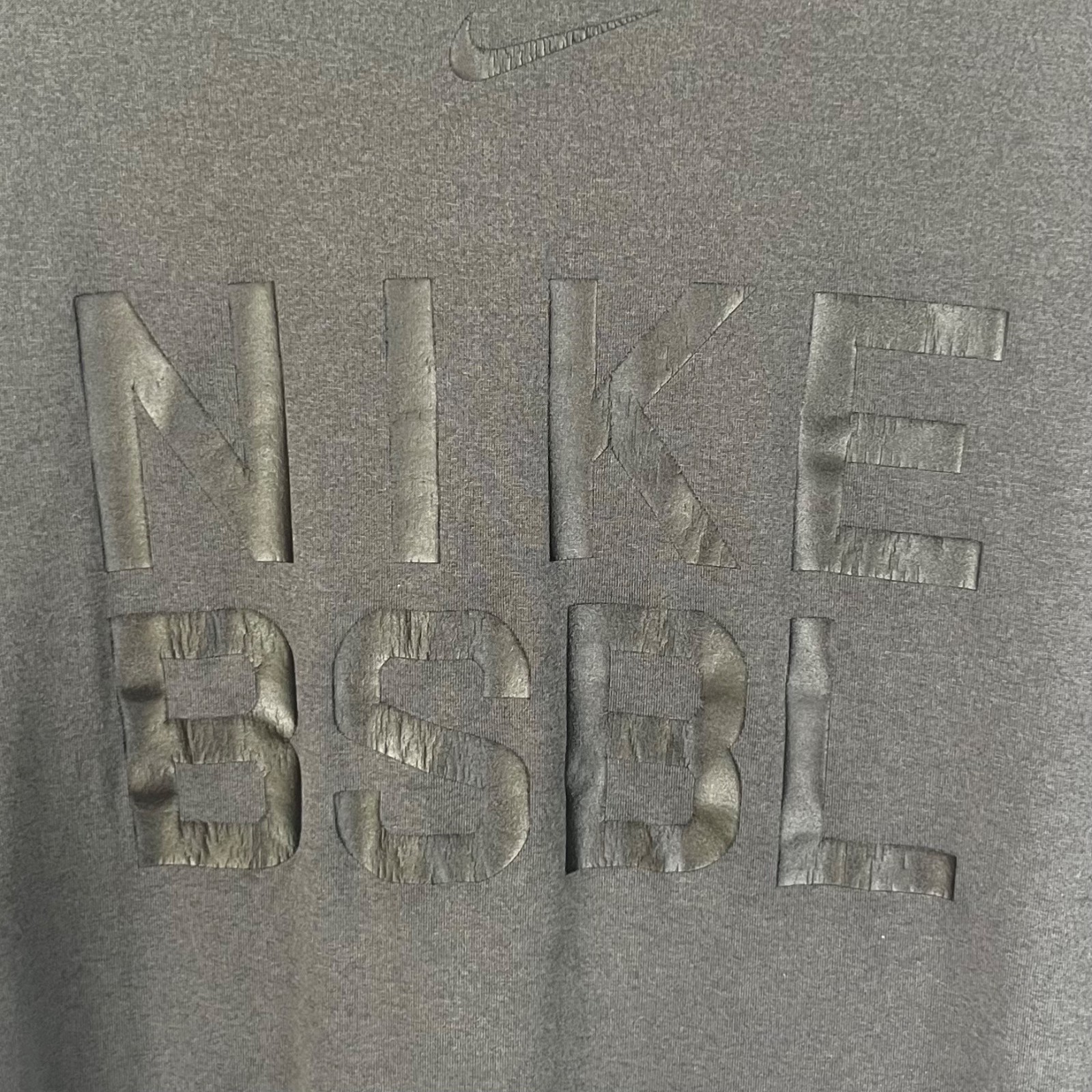 Nike Baseball Tshirt Mens Large Black Gray 3/4 Sleeves Activewear Casual gallery