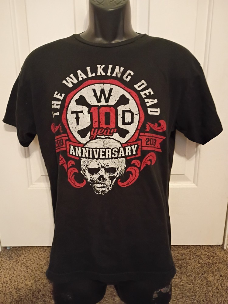 THE WALKING DEAD 10 Year Anniversary 2003-2013 MENS BLACK T-SHIRT – Size MEDIUM