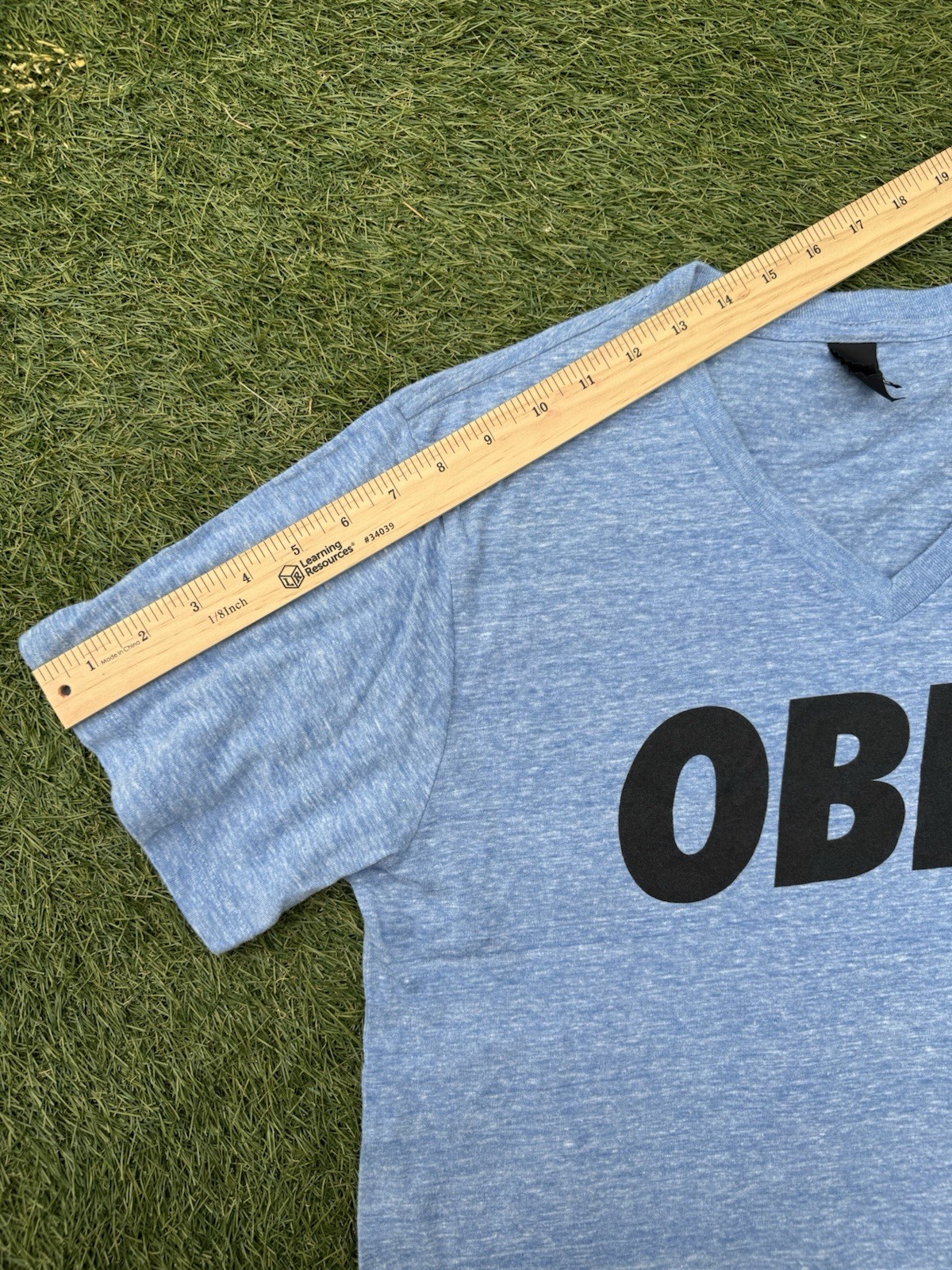 OBEY Graphic T-Shirt Made in USA Blue Streetwear Skate Tee Size L gallery