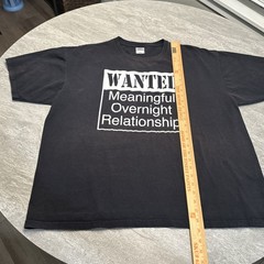 Men’s Wanted Meaningful Overnight Relationship Funny Comedy Shirt 2XL Black