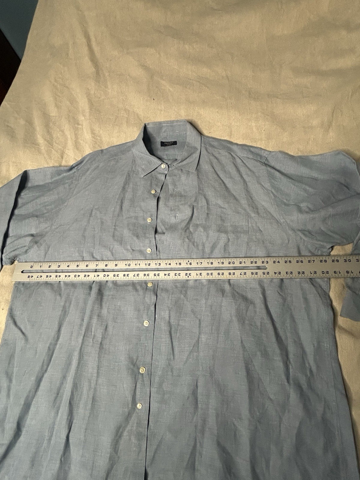 Vintage Brooks Sport Shirt Mens Large Light Blue Button Down Sport Shirt B5