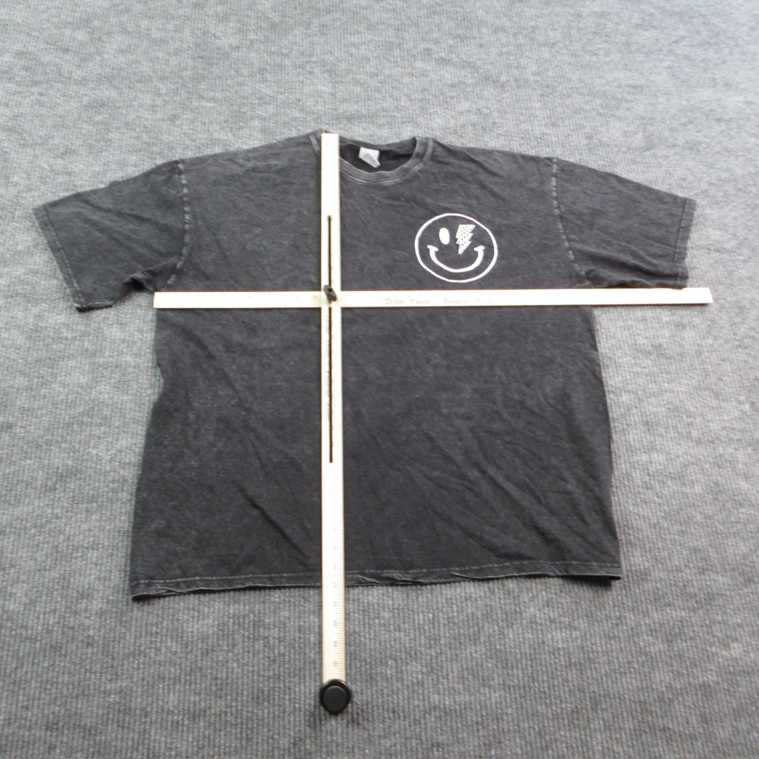 Smile Face Shirt Mens 3XL Black Graphic Lightning Bolt MAMA Back Print gallery