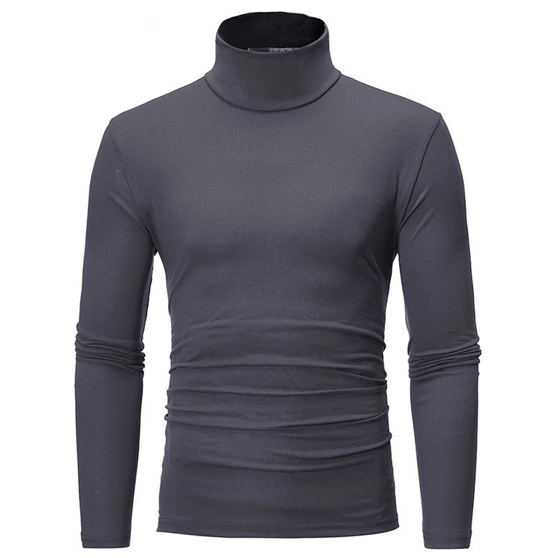 Mens Turtleneck Basic Pullover Long Sleeve Jumper Top Casual Slim Fit T-Shirt gallery