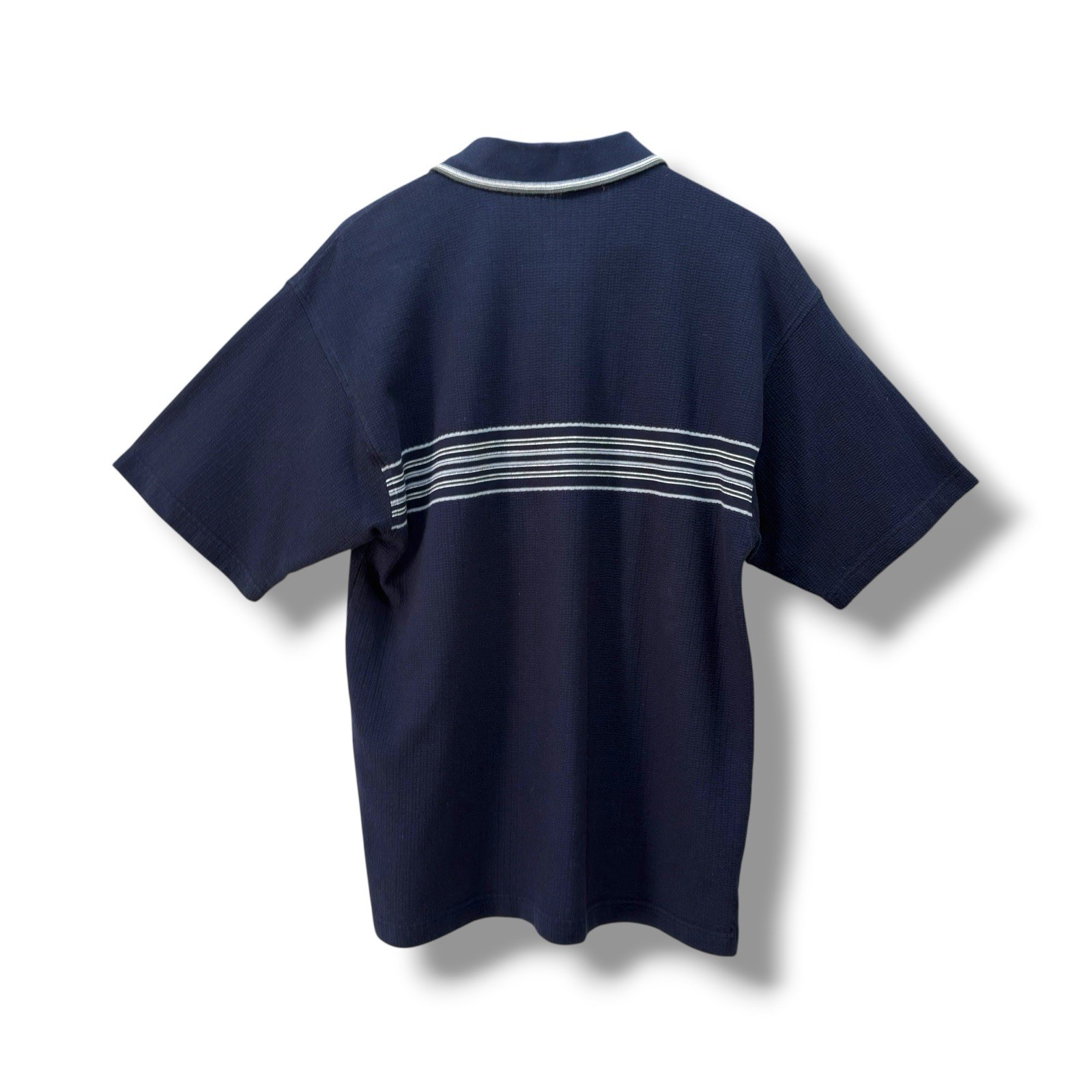 Vintage Y2k No Fear Striped Polo Shirt Men Size L Skater Grunge 90s Pickleball gallery
