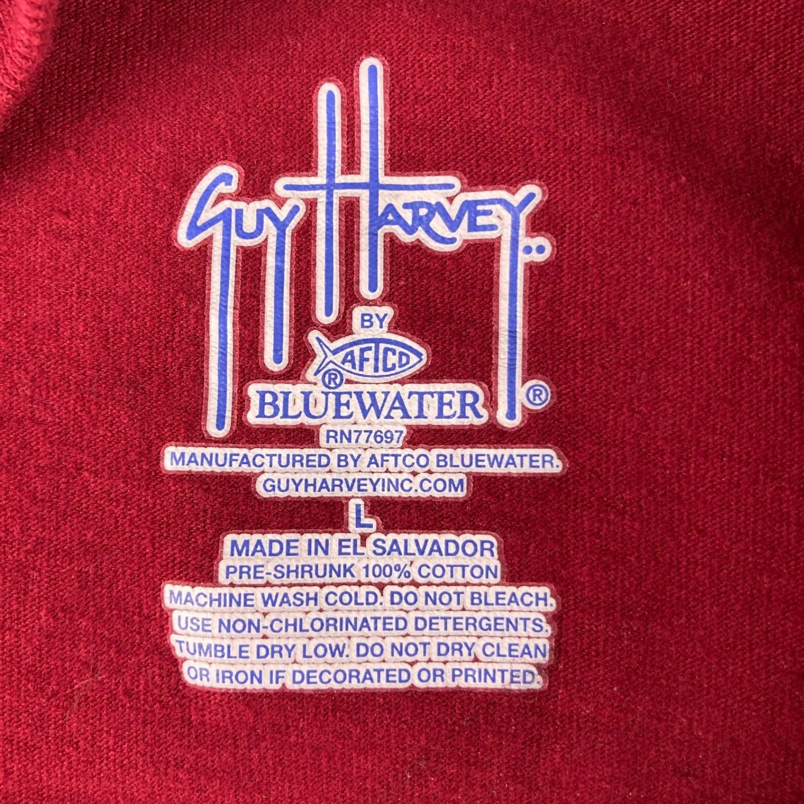 Guy Harvey Marlin Fishing Pocket T-Shirt Mens Large Red Offshore Boat gallery
