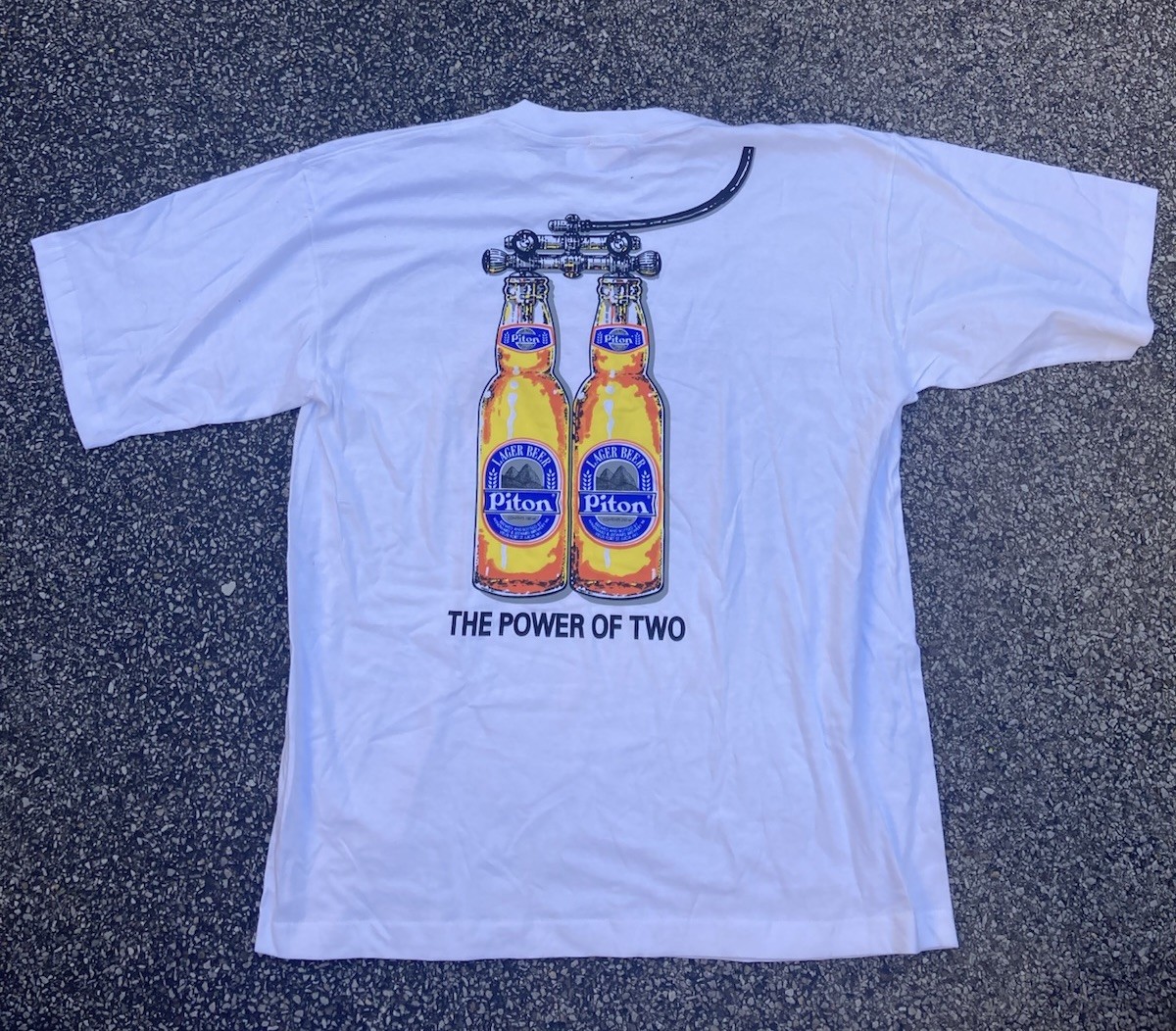 Vintage Piton Beer St Lucia Men’s XL White Tee 90s scuba Diving Two Sided