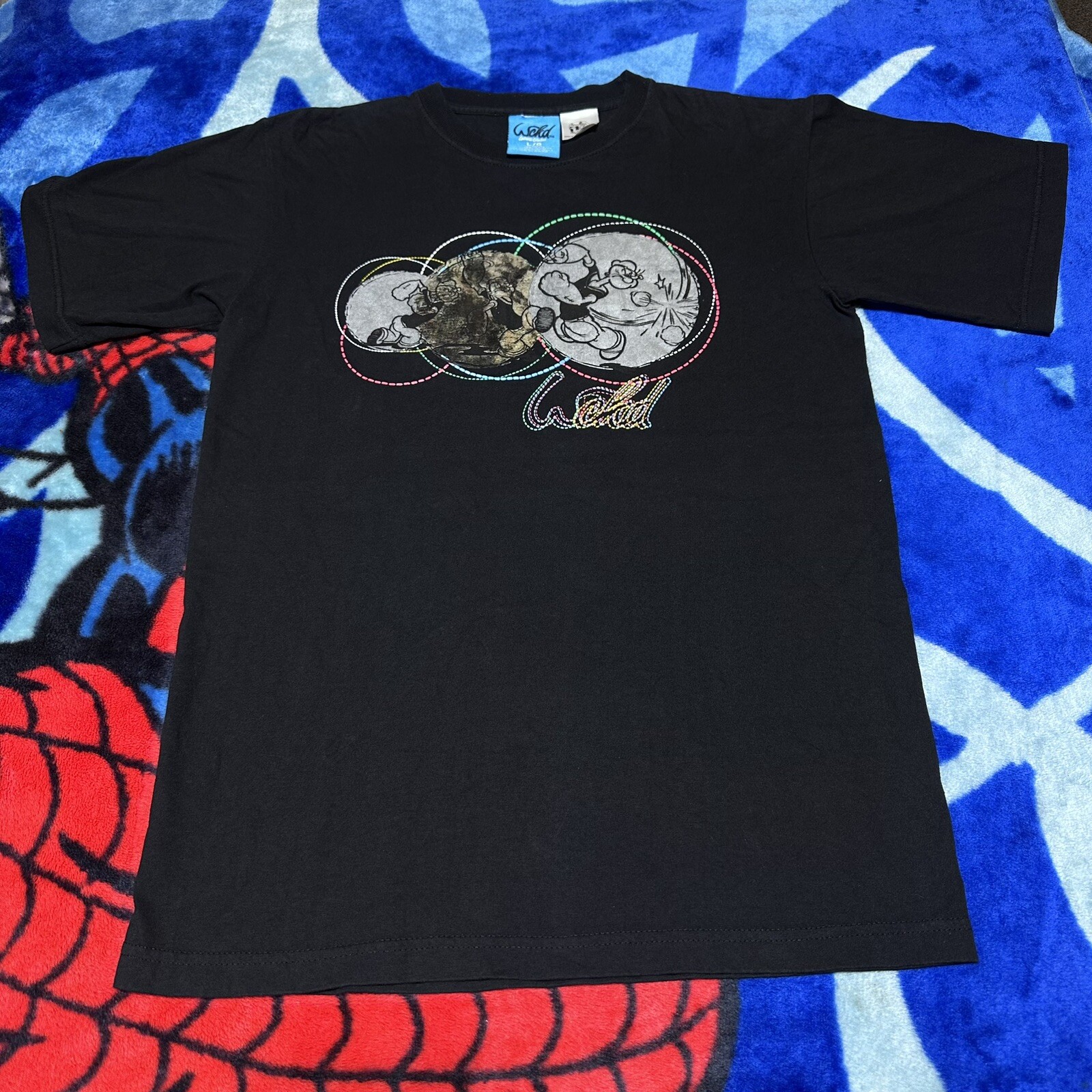 2007 Wckd Popeye the Sailor Punching Classic Cartoon T-Shirt Size Large