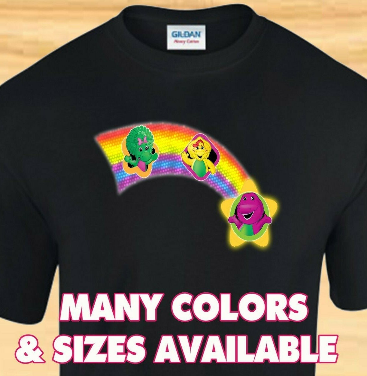 BARNEY & FRIENDS Rainbow - BJ & Baby Bop CUSTOM T-SHIRT - Adult, Child, Toddler gallery