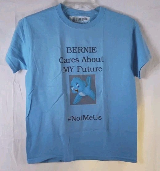 BERNIE Cares About MY Future #NotMeUs Gildan Lt Blue 50% Cotton 50% Poly Size