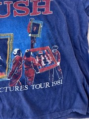 Vintage RUSH Shirt Size Large 80s Moving Pictures Tour 1981 Concert Band Tee