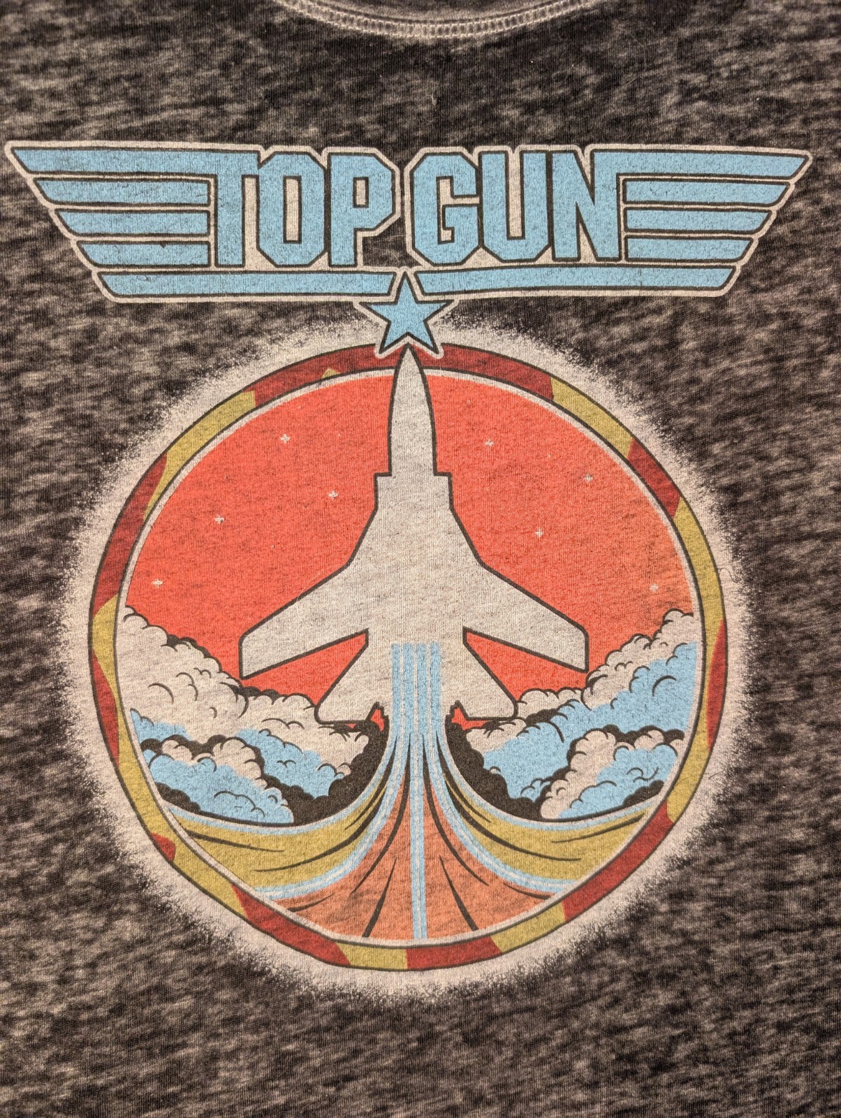 Top Gun Retro Graphic T-shirt XL VTG Inspo Black Distressed Sheer Grunge 80s gallery