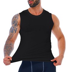Mens Sports Gym Compression Base Layers Tops Tight Tank T-Shirts Vest Quick dry