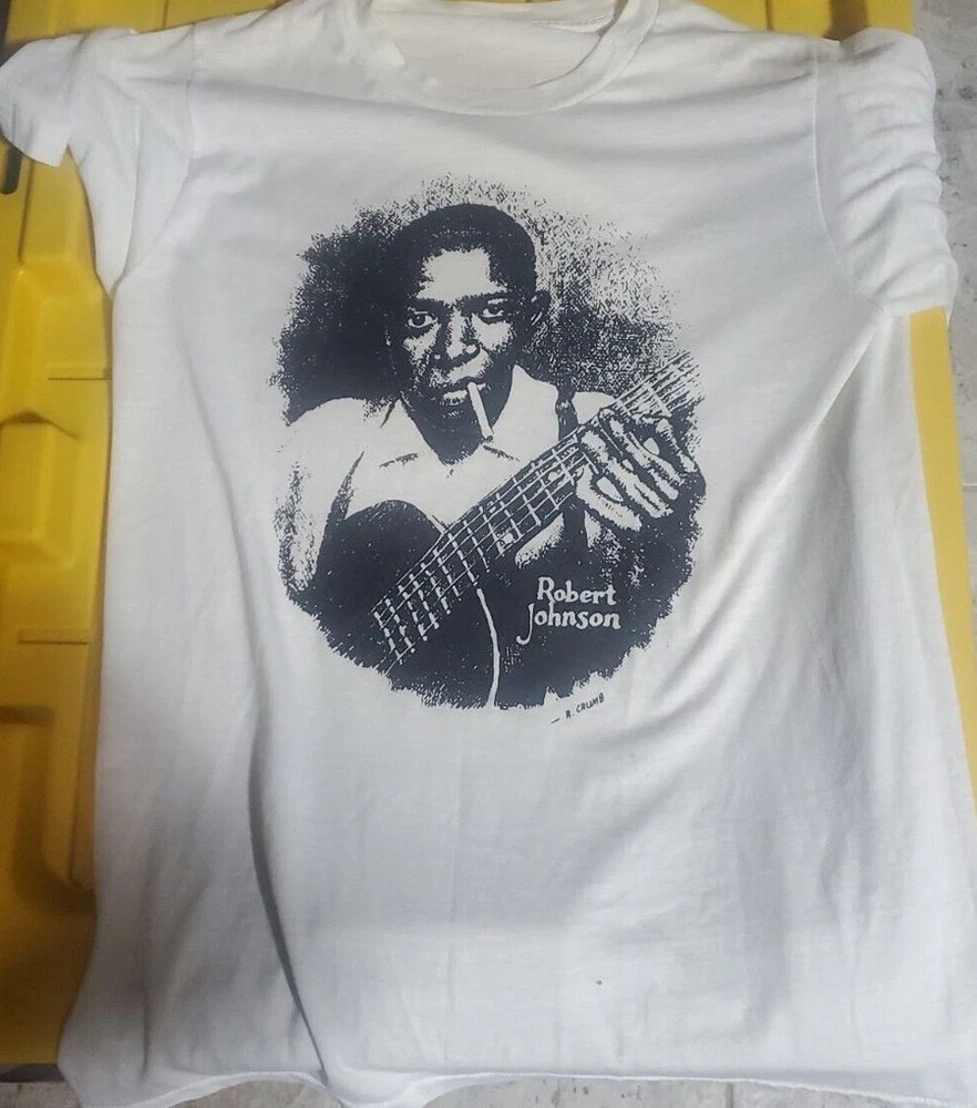 VTG Robert Johnson WHITE T-shirt short sleeve All sizes S to 45Xl XZ719