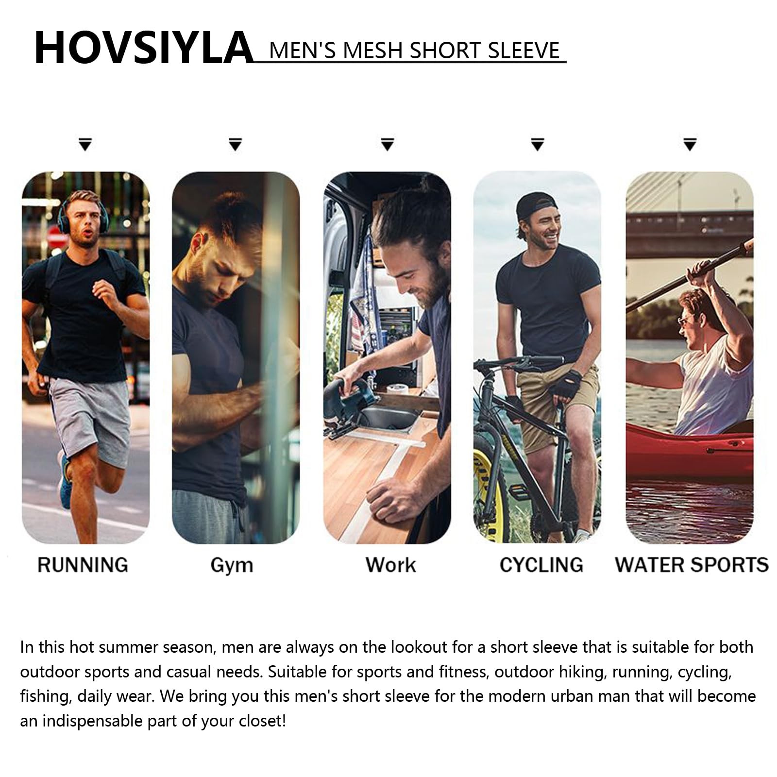 5 Pack Running Shirts Men Sport Tops Dry Fit Gym Wicking Athletic T Shirts Br... gallery