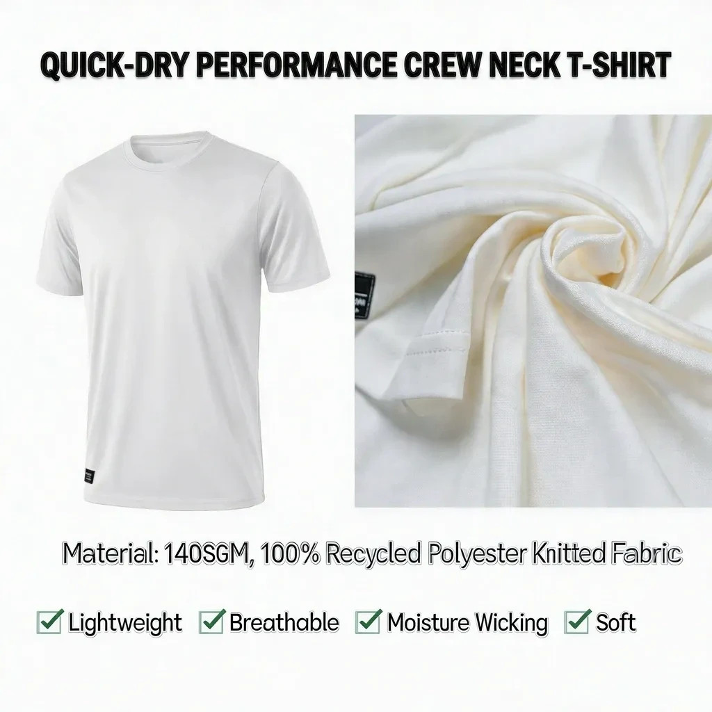 Quick Dry Athletic T-Shirt UPF50+ Moisture Wicking Crew Neck Short Sleeve gallery