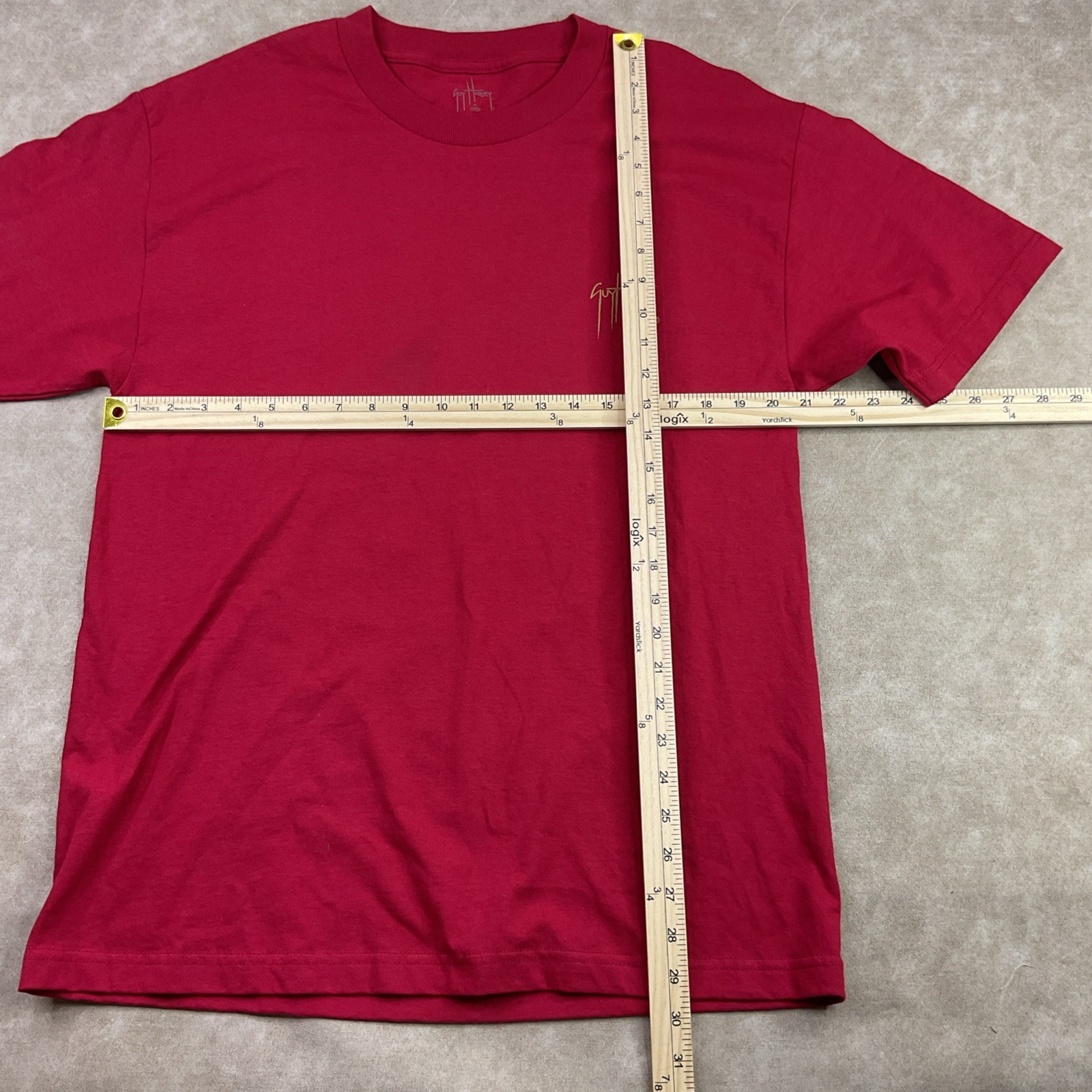Vintage Guy Harvey T-Shirt Sz L Y2K Graphic Marlin Fish Red Gold Short Sleeve gallery