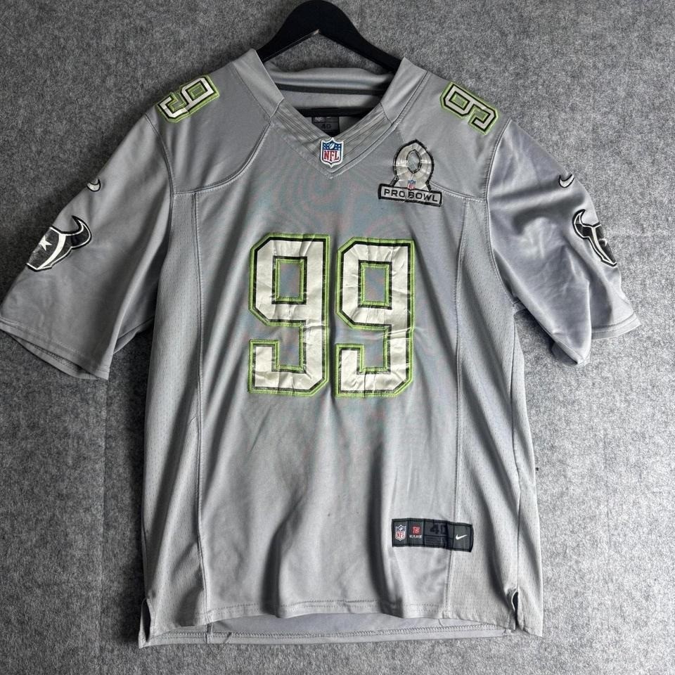 Houston Texans Jersey Mens 40 Gray NFL Football Pro Bowl Shirt Nike Watts 99 gallery