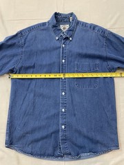 AB American Blue Mens L Blue Authentic Denim Cotton/Rayon SS Shirt