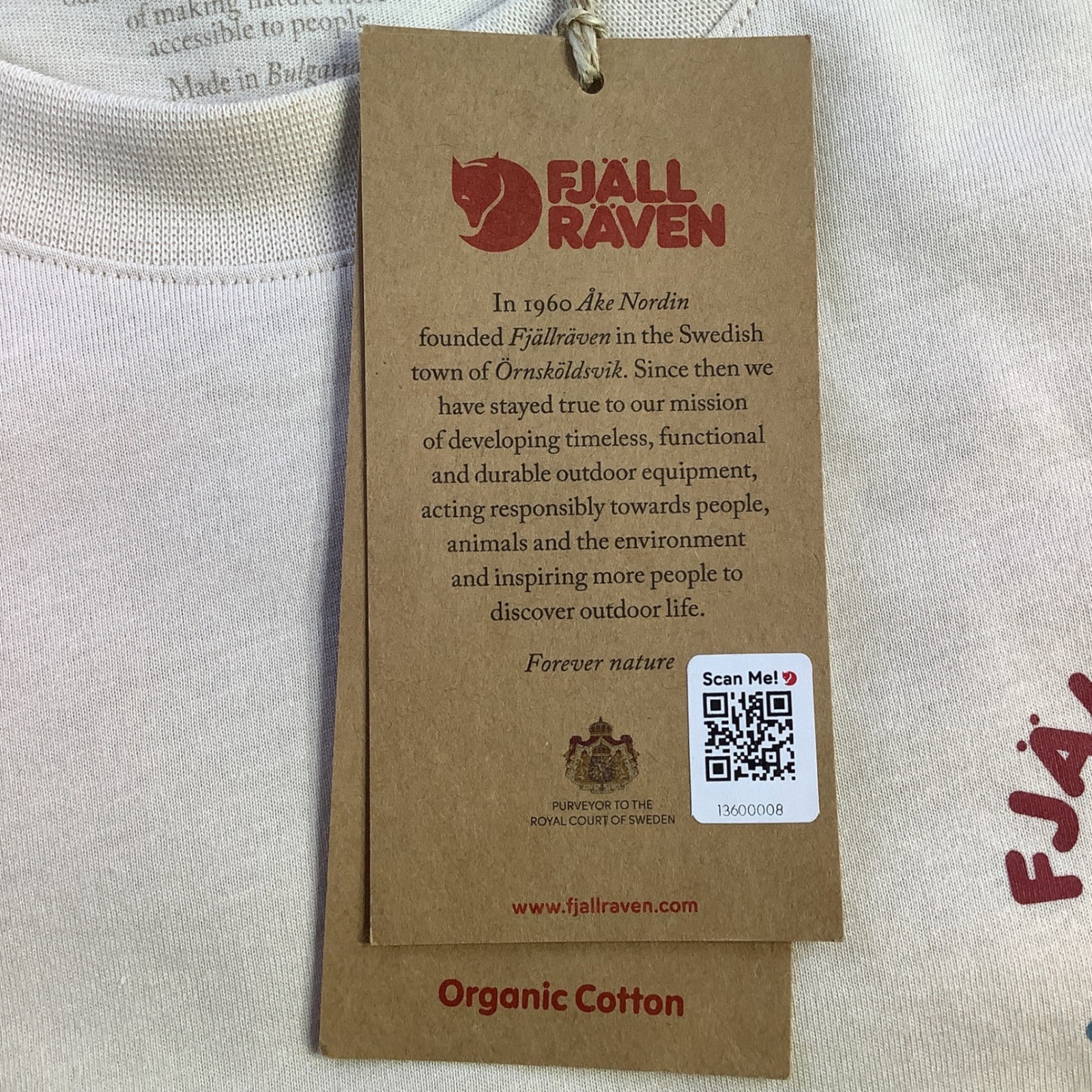 Fjallraven Kanken T-shirt Boston Chalk White Organic Cotton Unisex Small NWT gallery