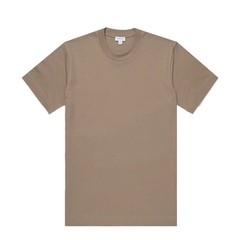 Sunspel Heavy Weight S/S Crew Tee Dark Stone