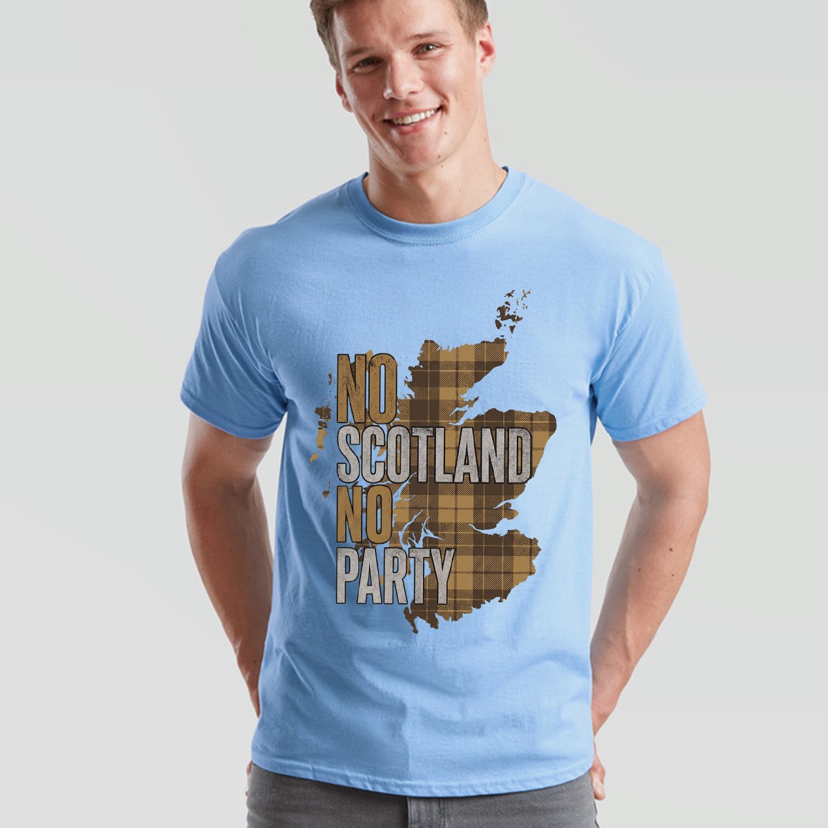 No Scotland No Party Unisex Football T Shirt Scottish Flag Navy Gold Tee gallery
