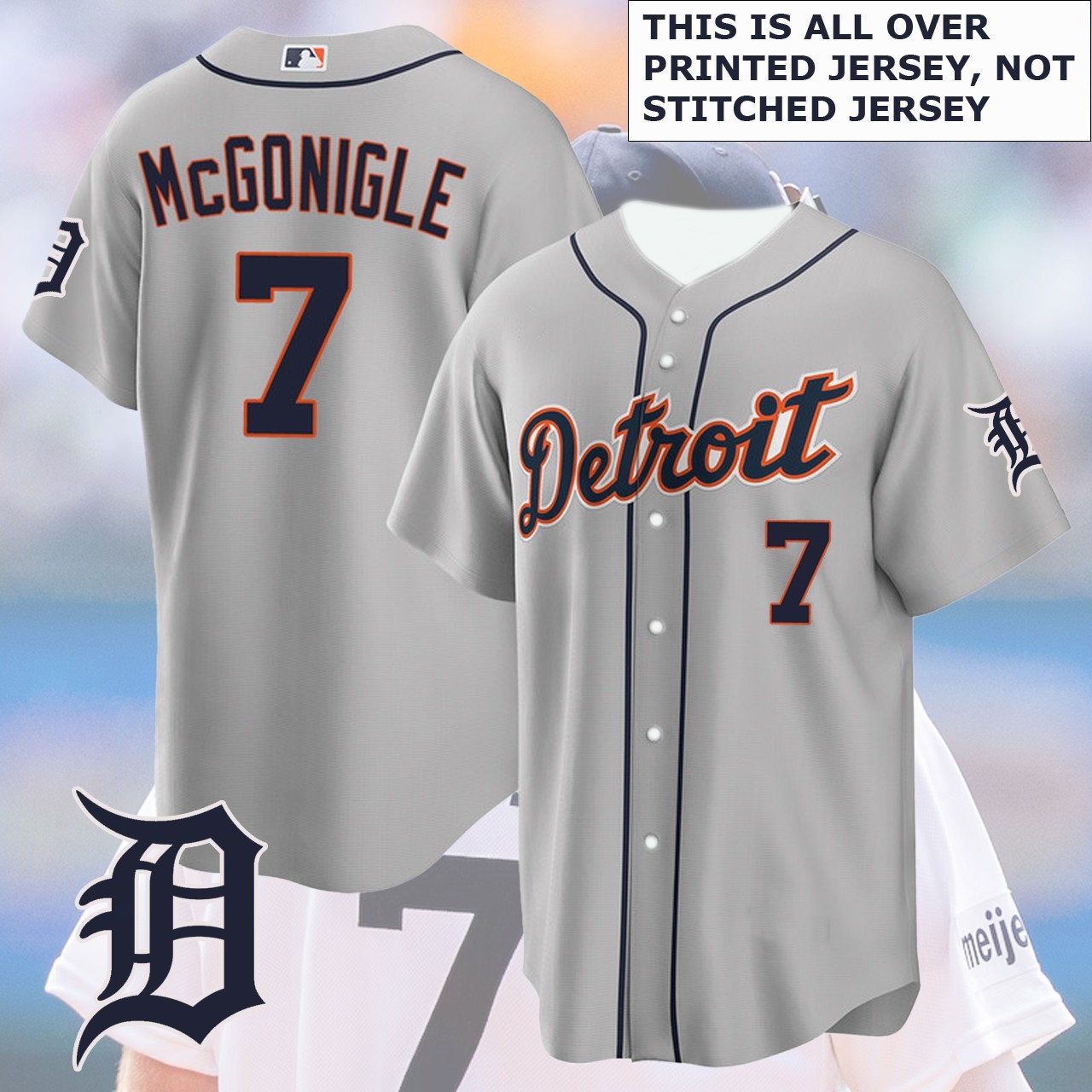 🔥NEW - Kevin #7 McGonigle Detroit Baseball Name & Number Player Print Gift Fan gallery