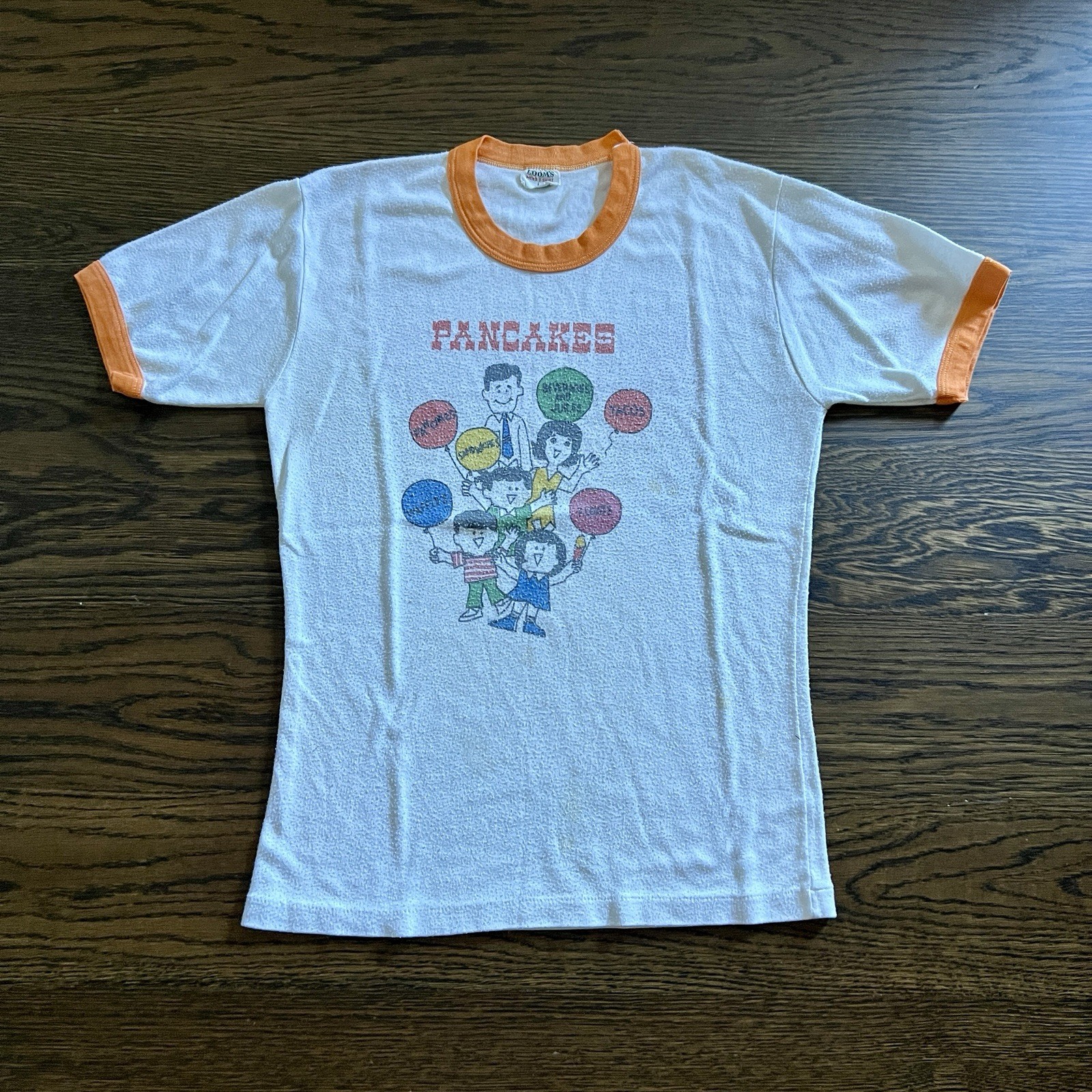 Vintage 70s PANCAKE HOUSE Manila Philippines Ringer Shirt TAGGED Sz L