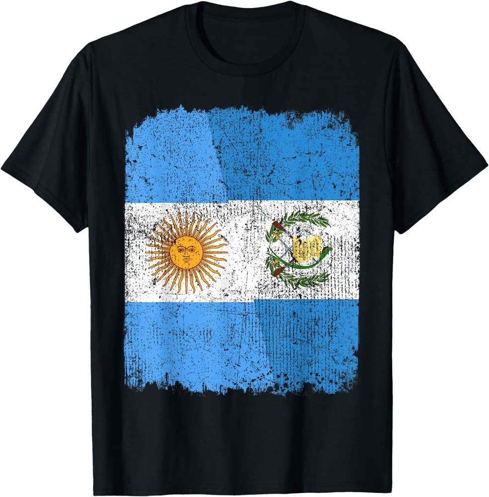 Half Argentinian Half Guatemalan Flag Heritage Pride Roots T-Shirt