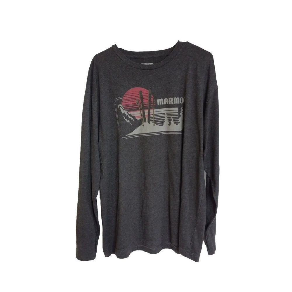 Marmot Men's Basic Long Sleeve T Shirt Large Blended Fabric Black gallery