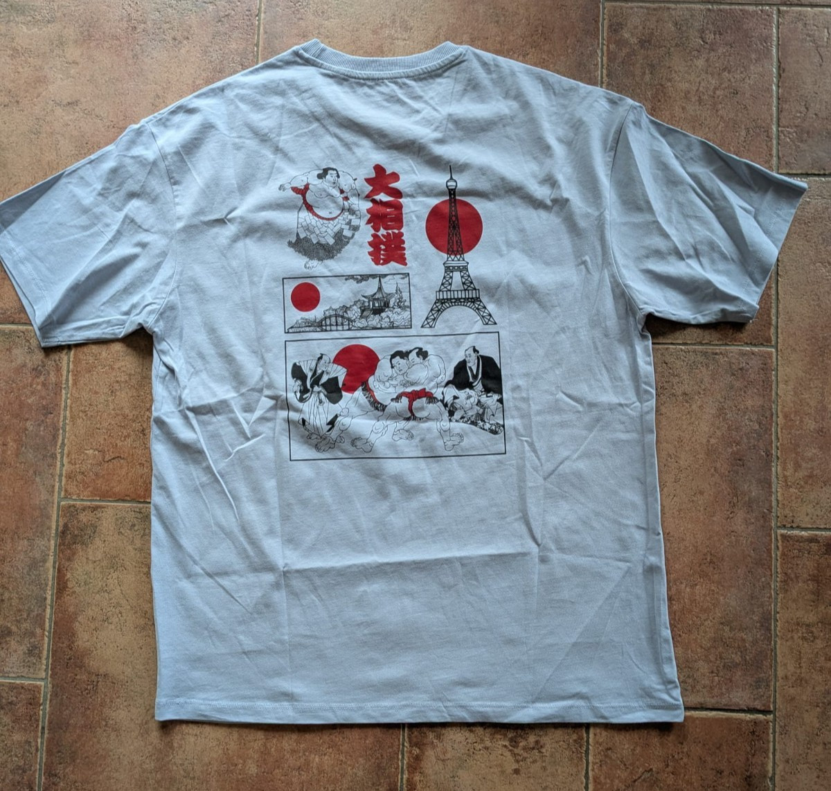 Japan x Paris Sumo Blue T-Shirt - Traditional Artwork Edition gallery