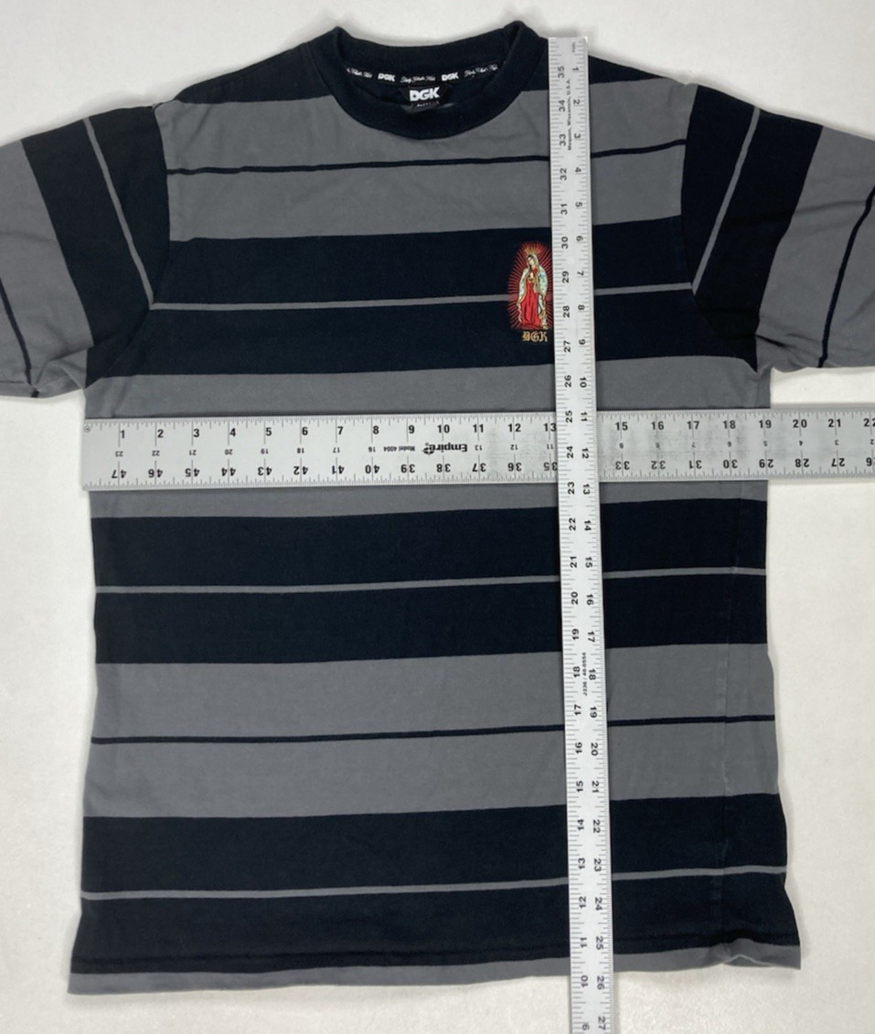 DGK Glory T-shirt Men Small Black Gray Stripe Short Sleeve gallery
