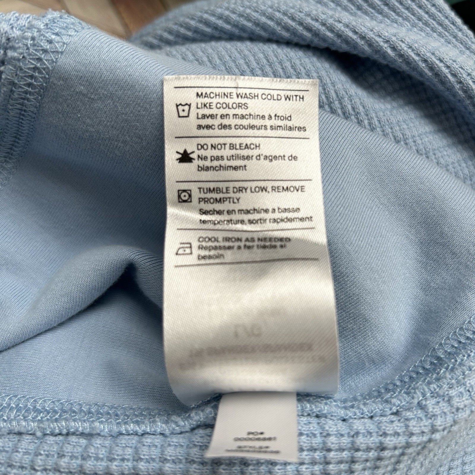Vince Mens Waffle Knit Shirt Size Large Blue LS Thermal Y2K 90s Look Pima Cotton gallery