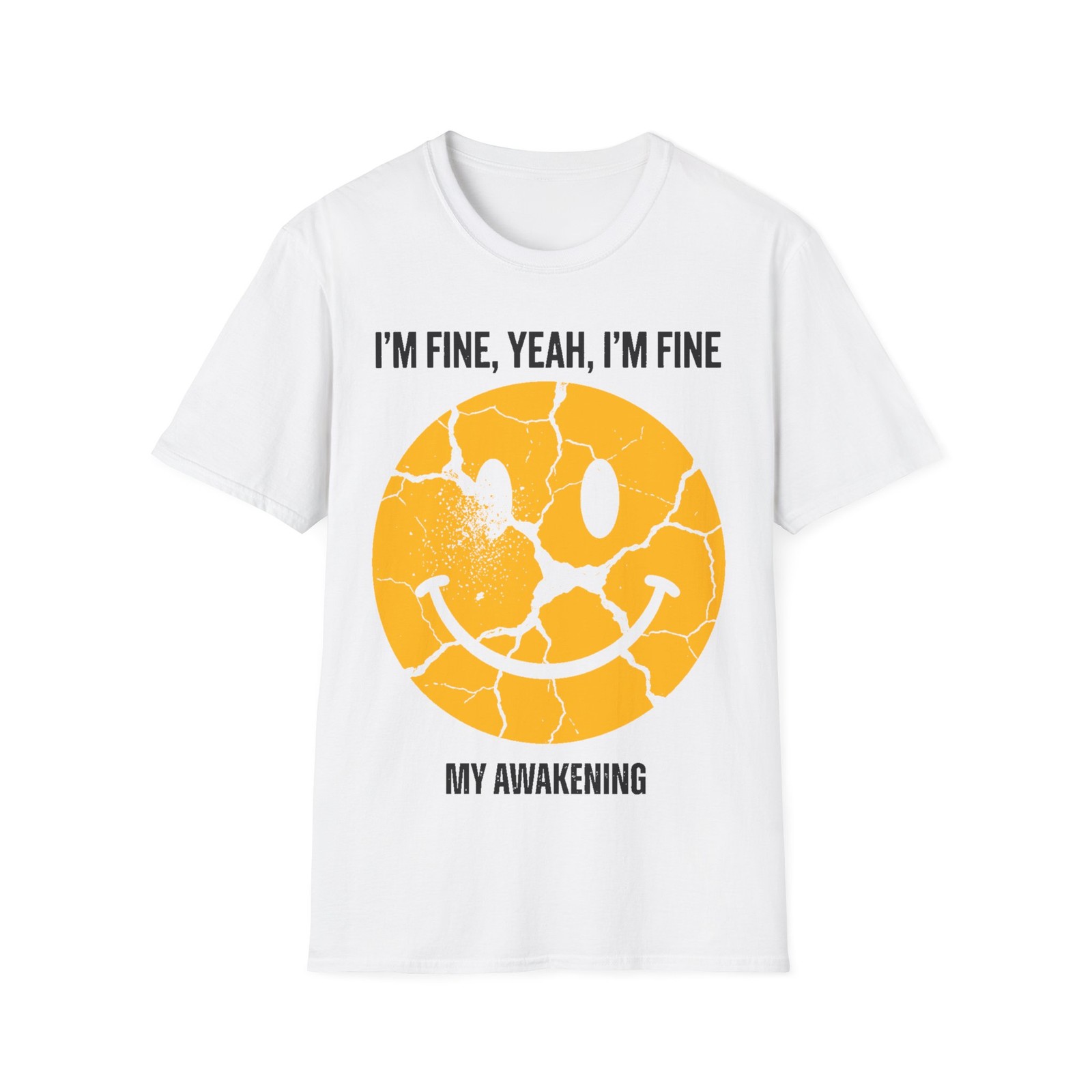 I'M FINE, YEAH, I'M FINE T-Shirt THE CRACKED EMOJI gallery