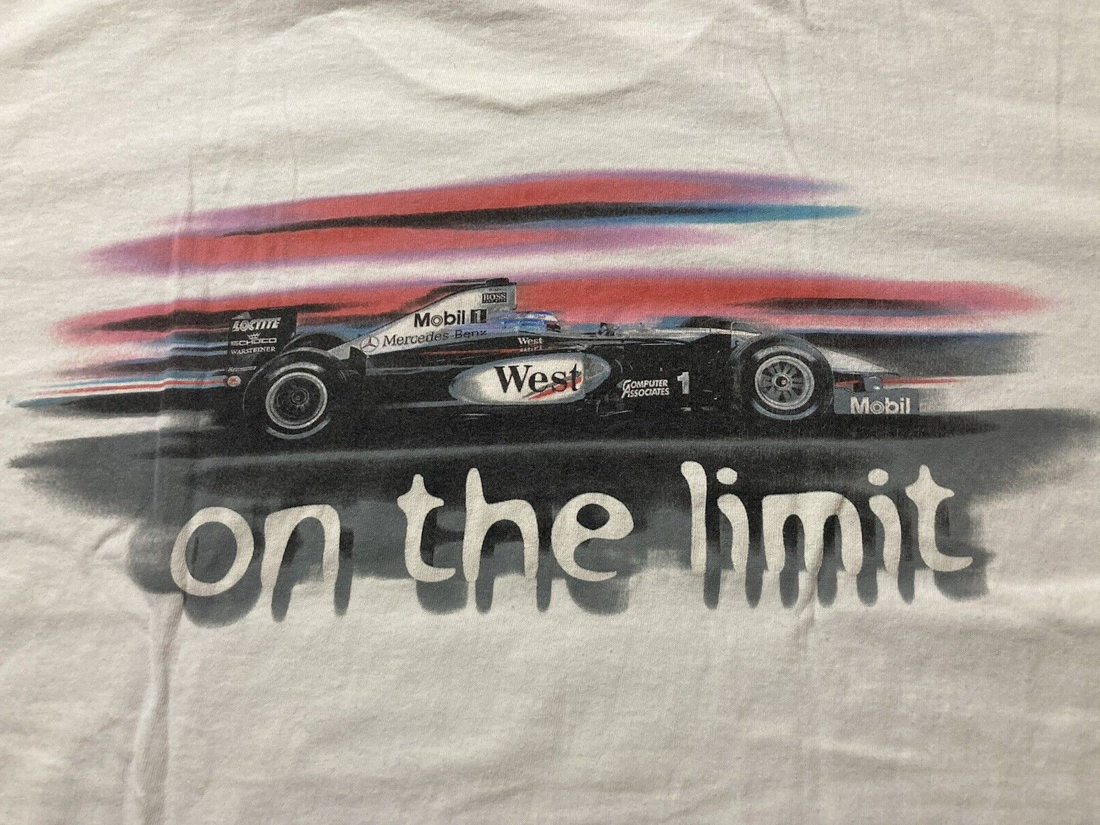 West McLaren Mercedes Formula 1 Racing Team Tee T Shirt Size L White Vintage gallery