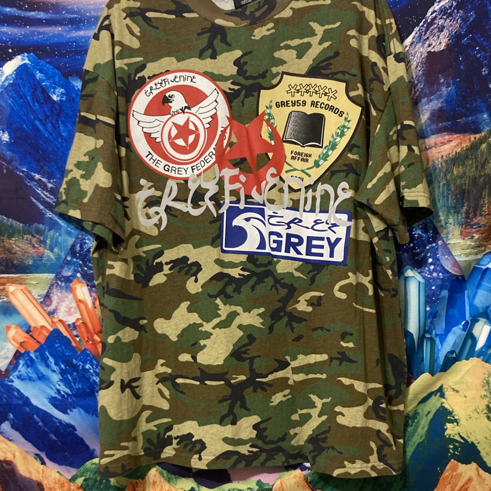 G59 Records Patches Tee Camo Size XL
