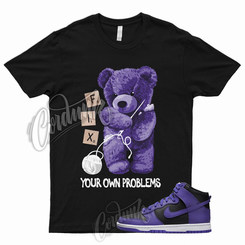 FIX T Shirt for Dunk High Psychic Purple Varsity Court Black White 1 13 3