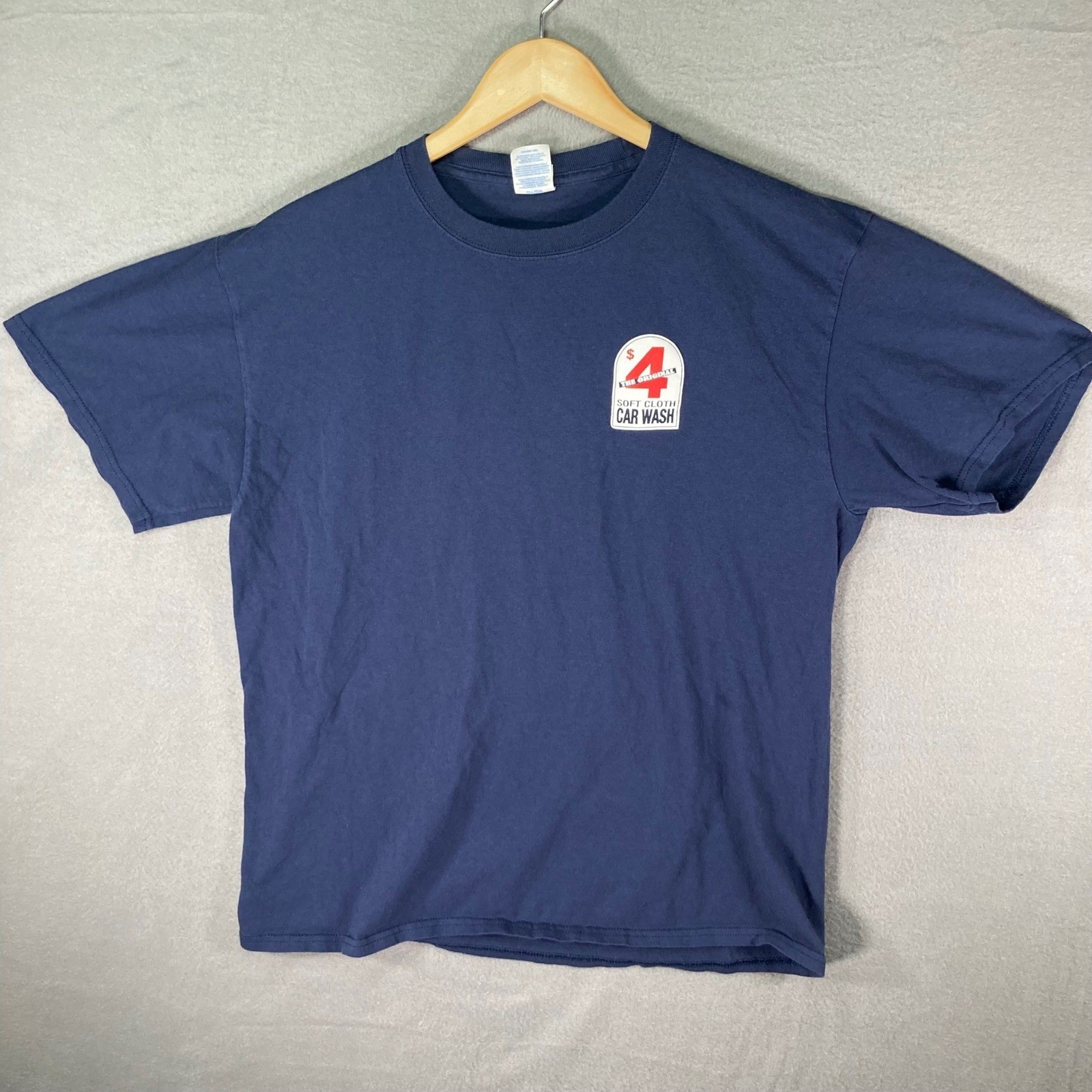 Port & Company Mens Large Graphic T Shirt $4 Soft Cloth Car Wash Logo Blue gallery