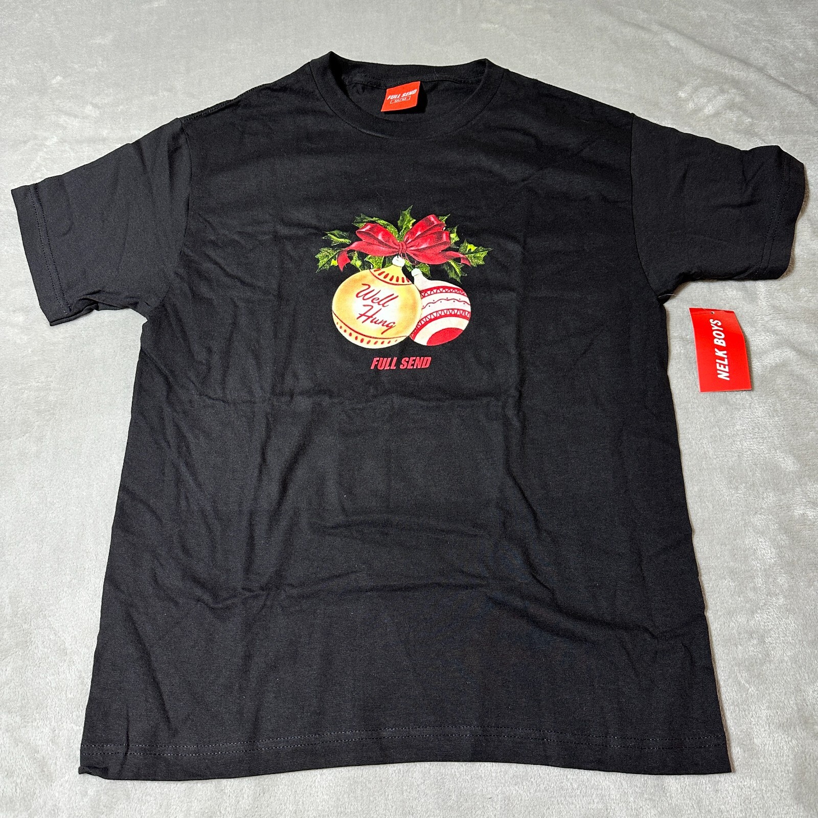 Full Send Nelk Boys Christmas Ornaments Well Hung T-Shirt Size Medium NWT gallery
