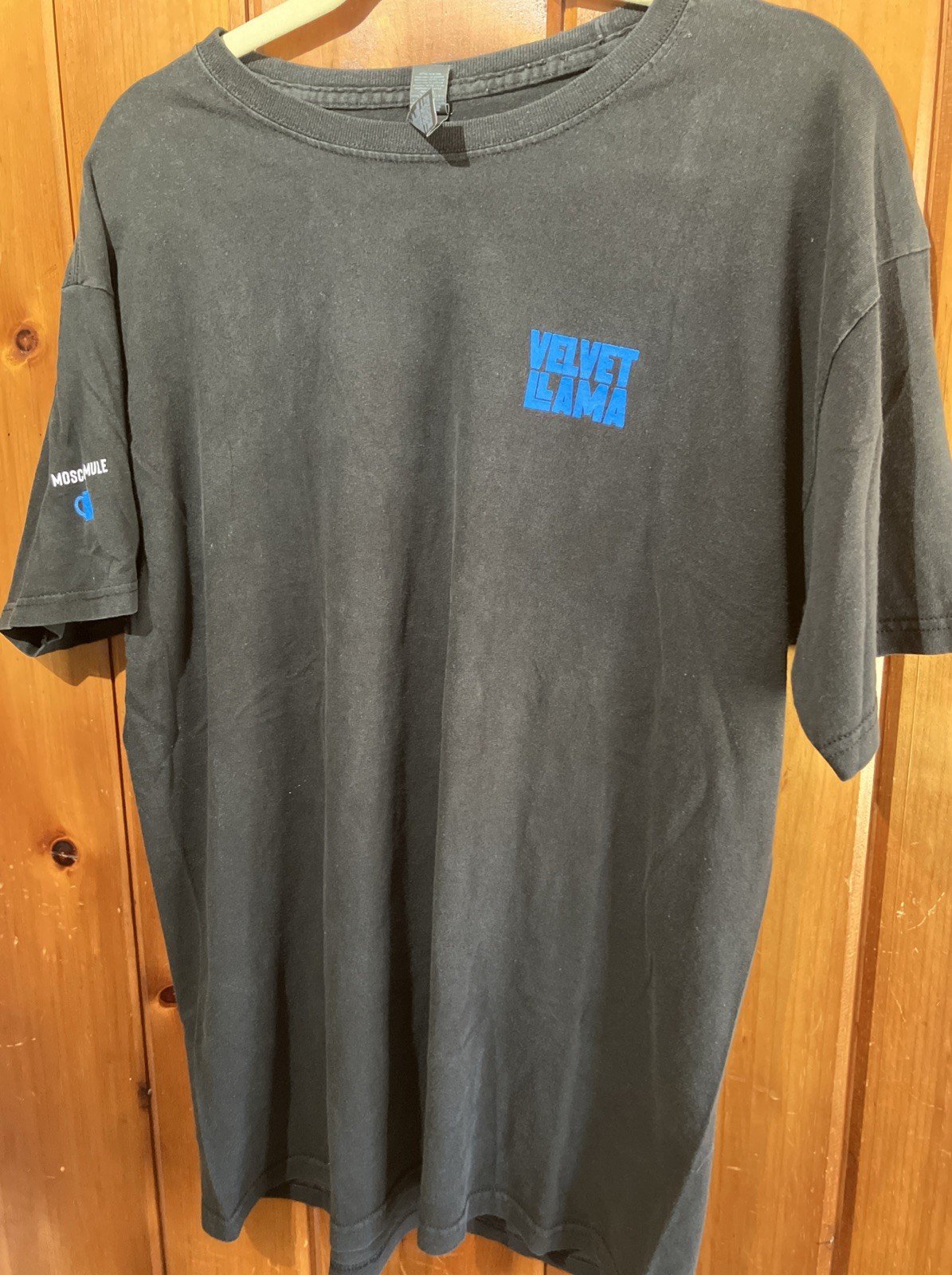 Velvet Llama Moscow Mule Premium Alcohol Logo Black Shirt M&O Large gallery