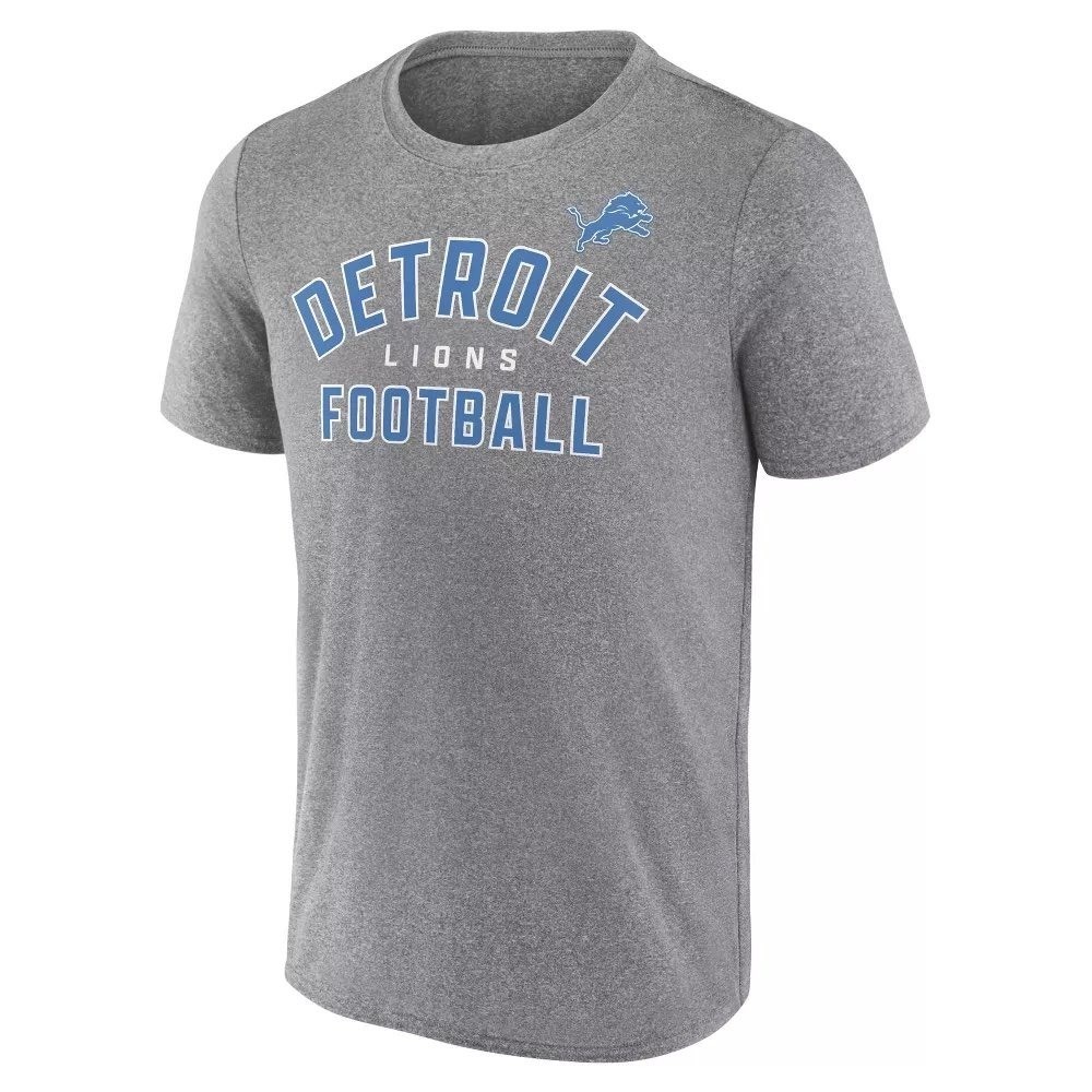 NFL Detroit Lions Football T-Shirt Athletic Gray Heather New Mens Large