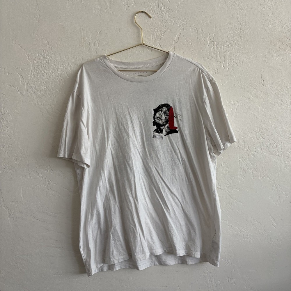 All Saints Mens Graphic T Shirt M Medium Oversize Fit Goth Alt Skate Grunge Emo