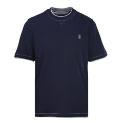 BRUNELLO CUCINELLI Embroidered Layered Short-Sleeve T-Shirt, Size M