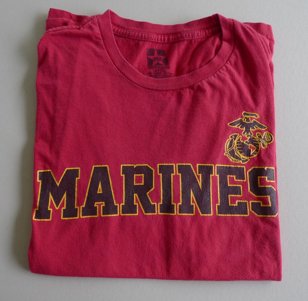 Vintage USMC US Marine Corps eagle globe logo 100% cotton t shirt tee super soft